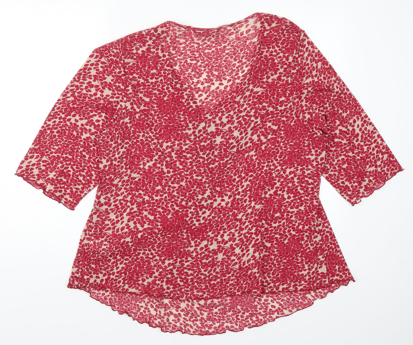 Evans Womens Pink Floral  Basic Blouse Size 24