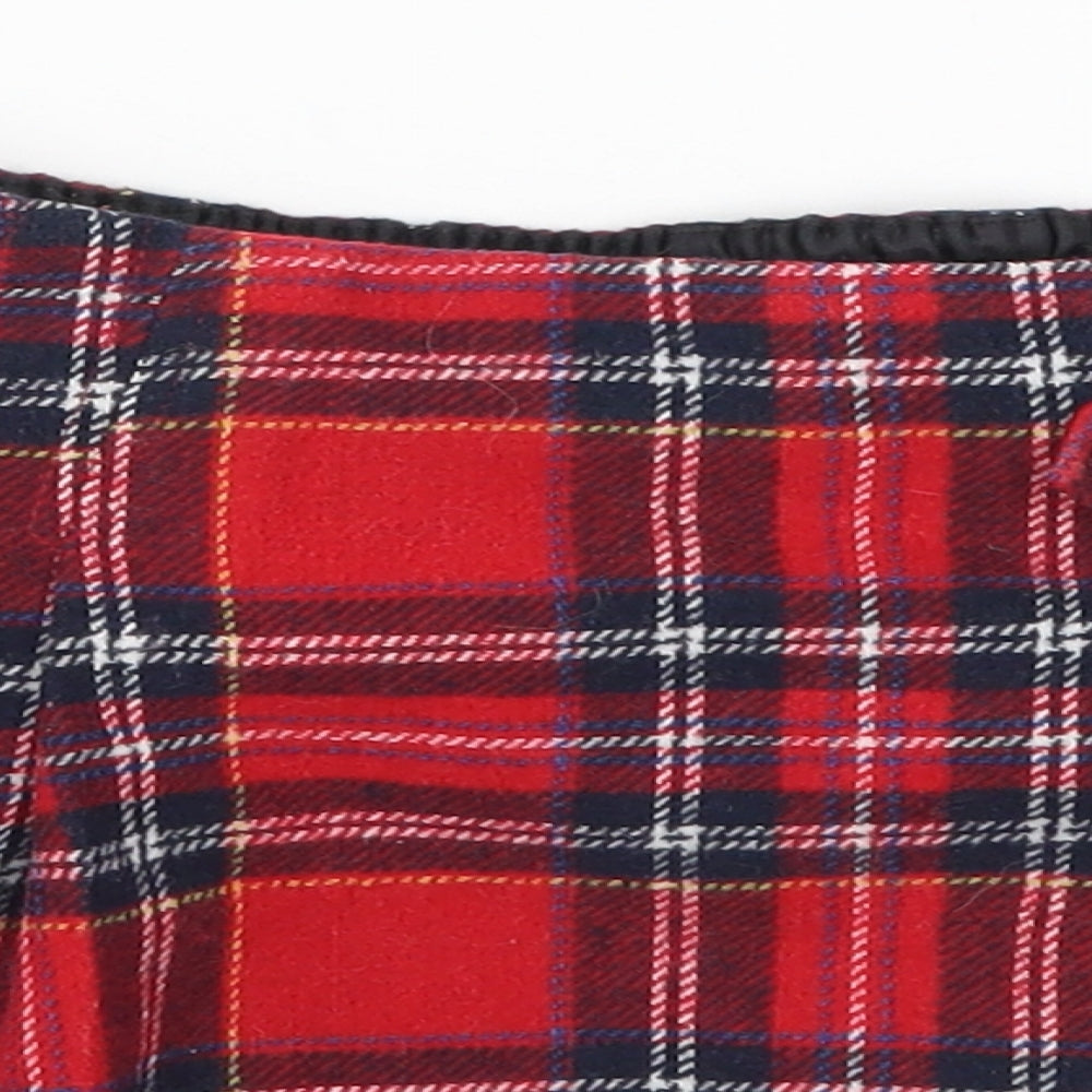 George Girls Red Check  Skater Skirt Size 6-7 Years