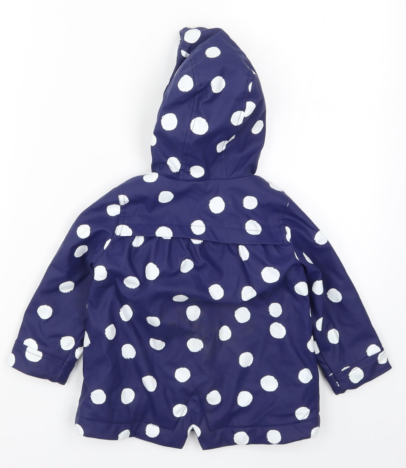 Mothercare Girls Blue Polka Dot  Rain Coat Coat Size 12-18 Months