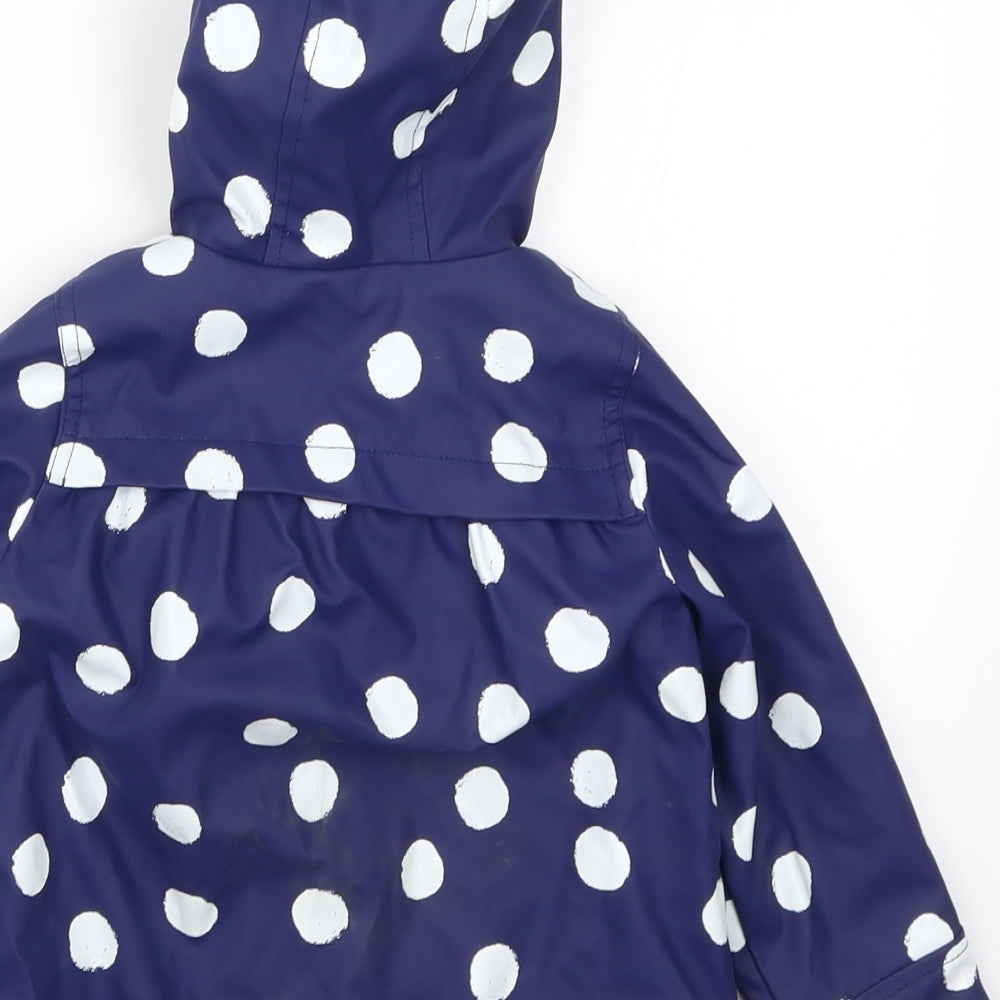 Mothercare Girls Blue Polka Dot  Rain Coat Coat Size 12-18 Months