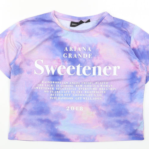 Primark Girls Purple   Basic T-Shirt Size 12-13 Years  - Ariana Grande Sweetener