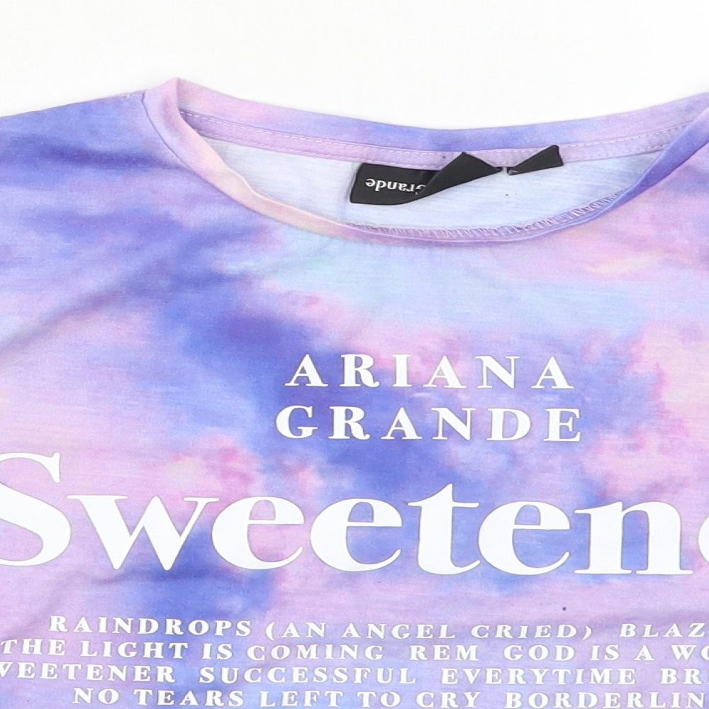 Primark Girls Purple   Basic T-Shirt Size 12-13 Years  - Ariana Grande Sweetener