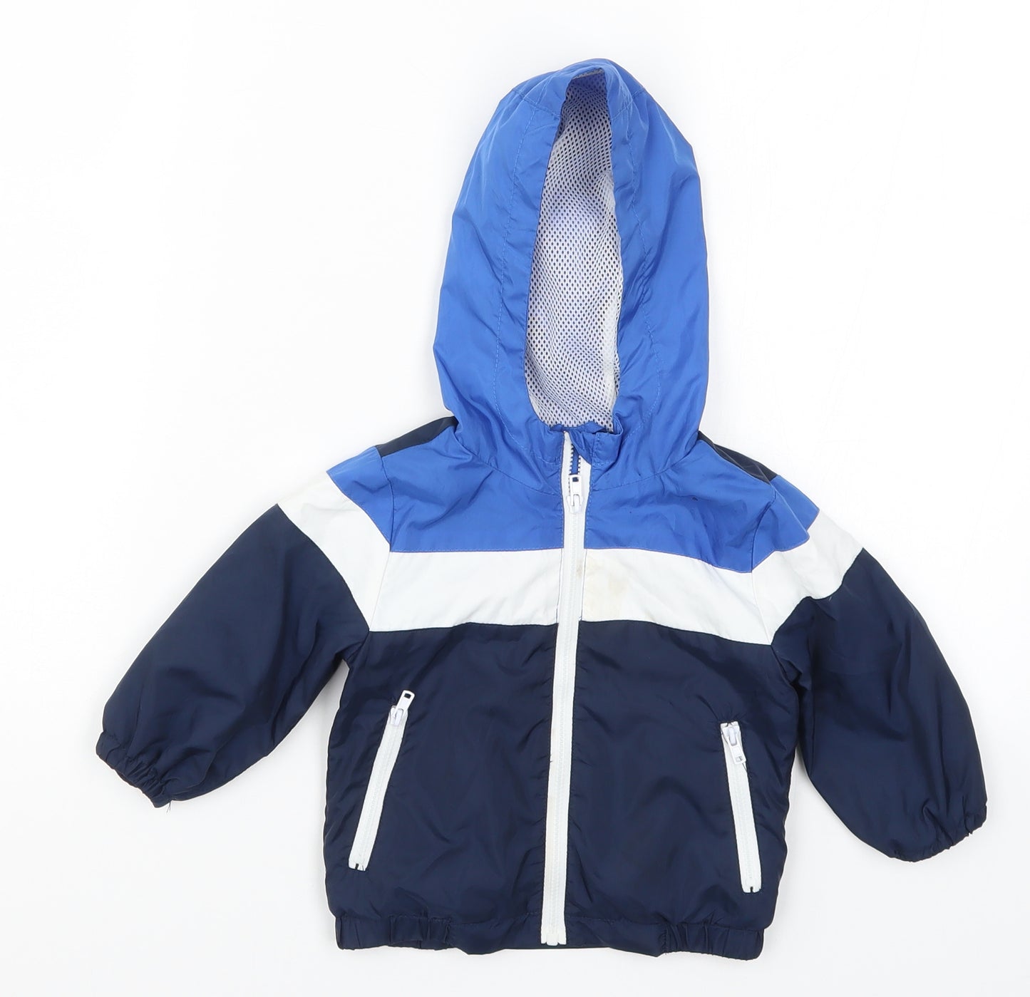 Matalan Boys Blue Striped  Basic Coat Coat Size 3-6 Months