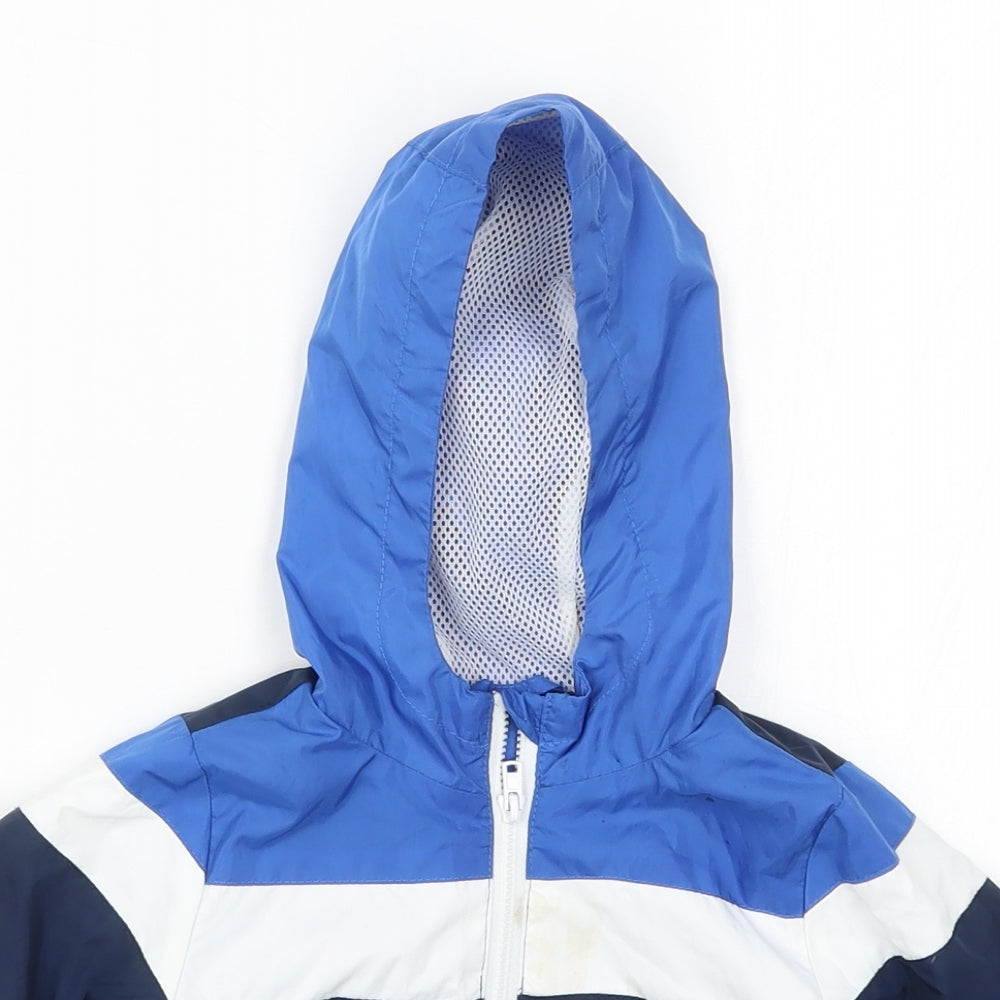 Matalan Boys Blue Striped  Basic Coat Coat Size 3-6 Months