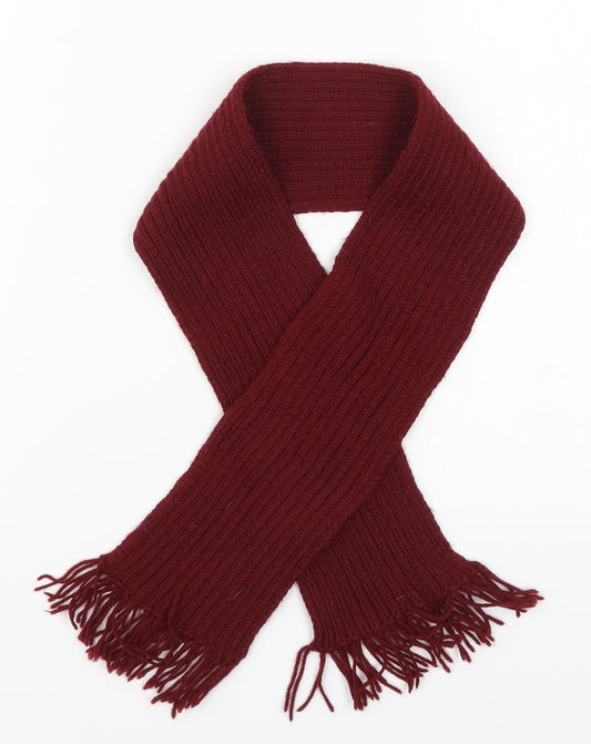 Preworn Boys Red Colourblock Knit Rectangle Scarf Scarf One Size