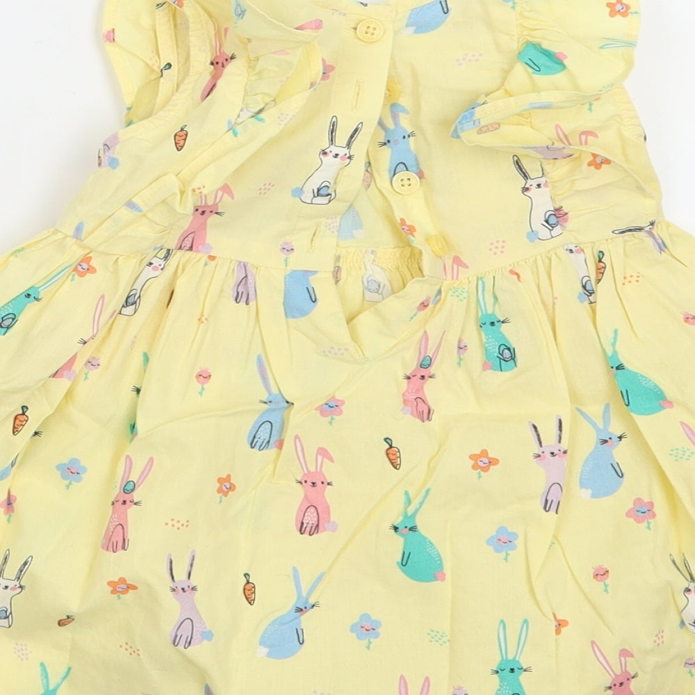 Blue Zoo Girls Yellow Geometric  A-Line  Size 12-18 Months
