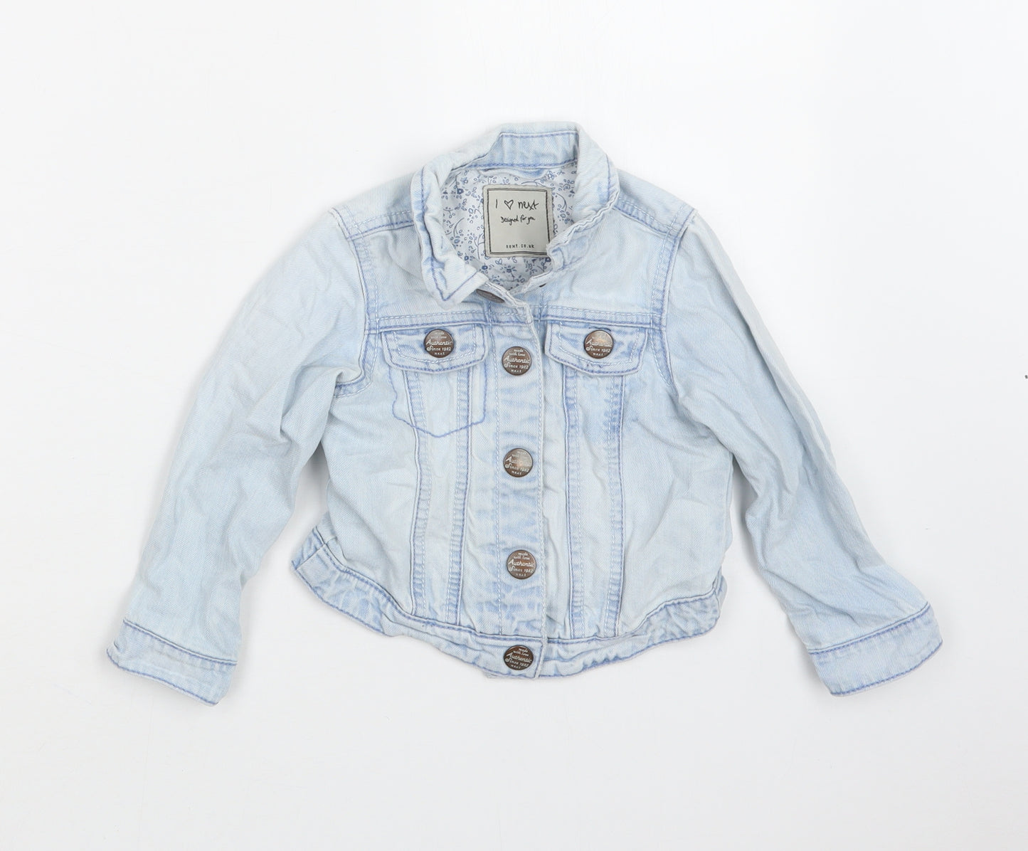 NEXT Girls Blue  Denim Jacket  Size 2-3 Years
