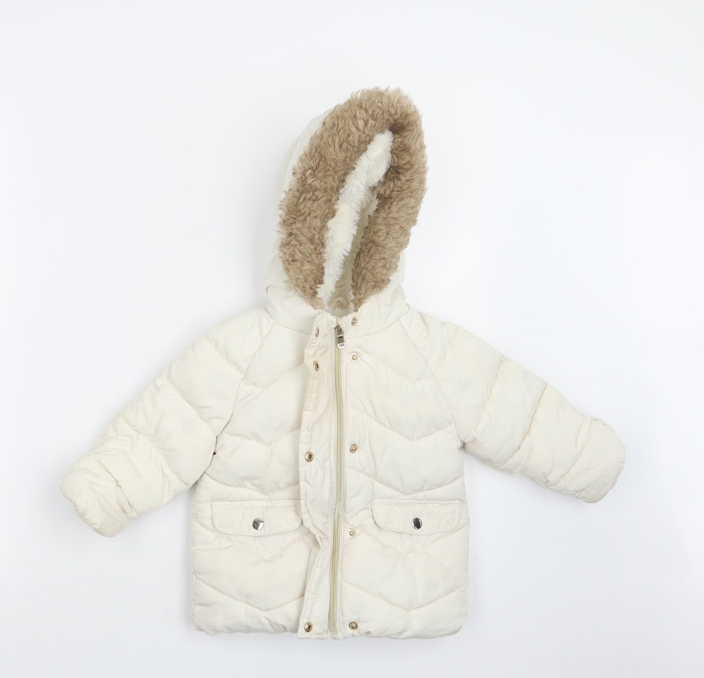 F&F Girls White   Jacket Coat Size 12-18 Months
