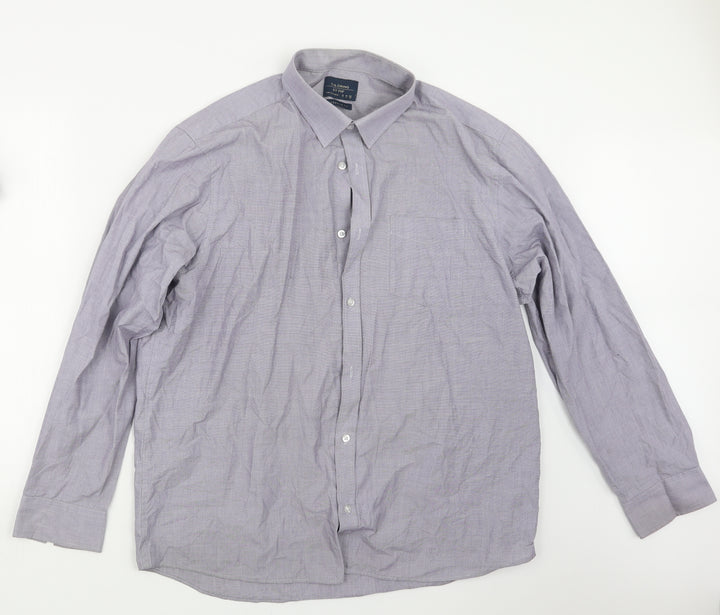 F&F Mens Purple Button-Up Size 17