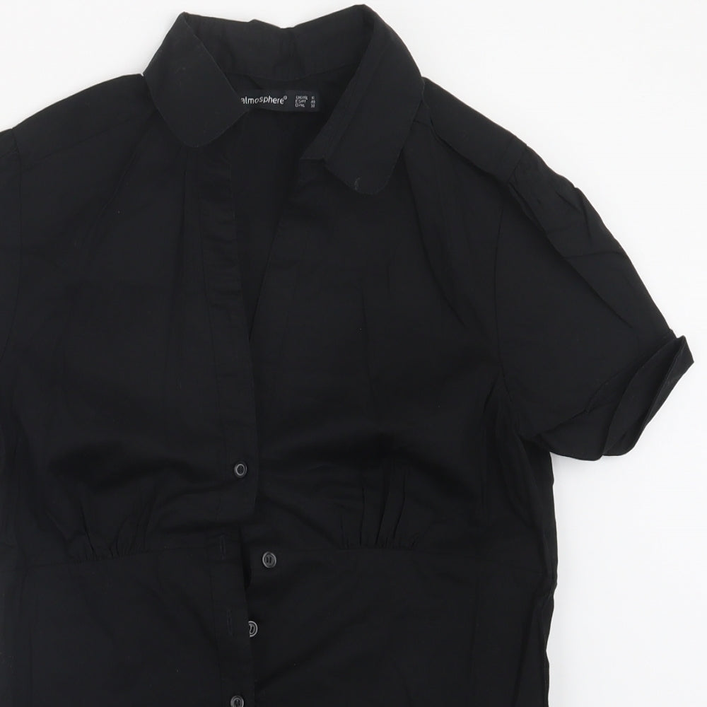 Atmosphere Womens Black   Basic Button-Up Size 12