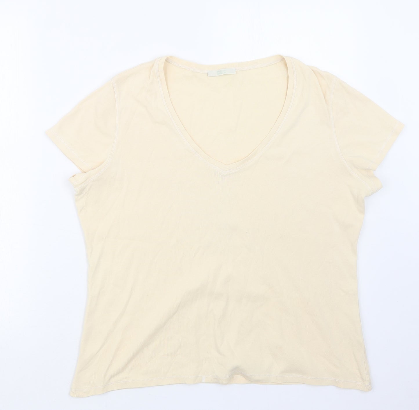 Marks and Spencer Womens Ivory   Basic T-Shirt Size 20