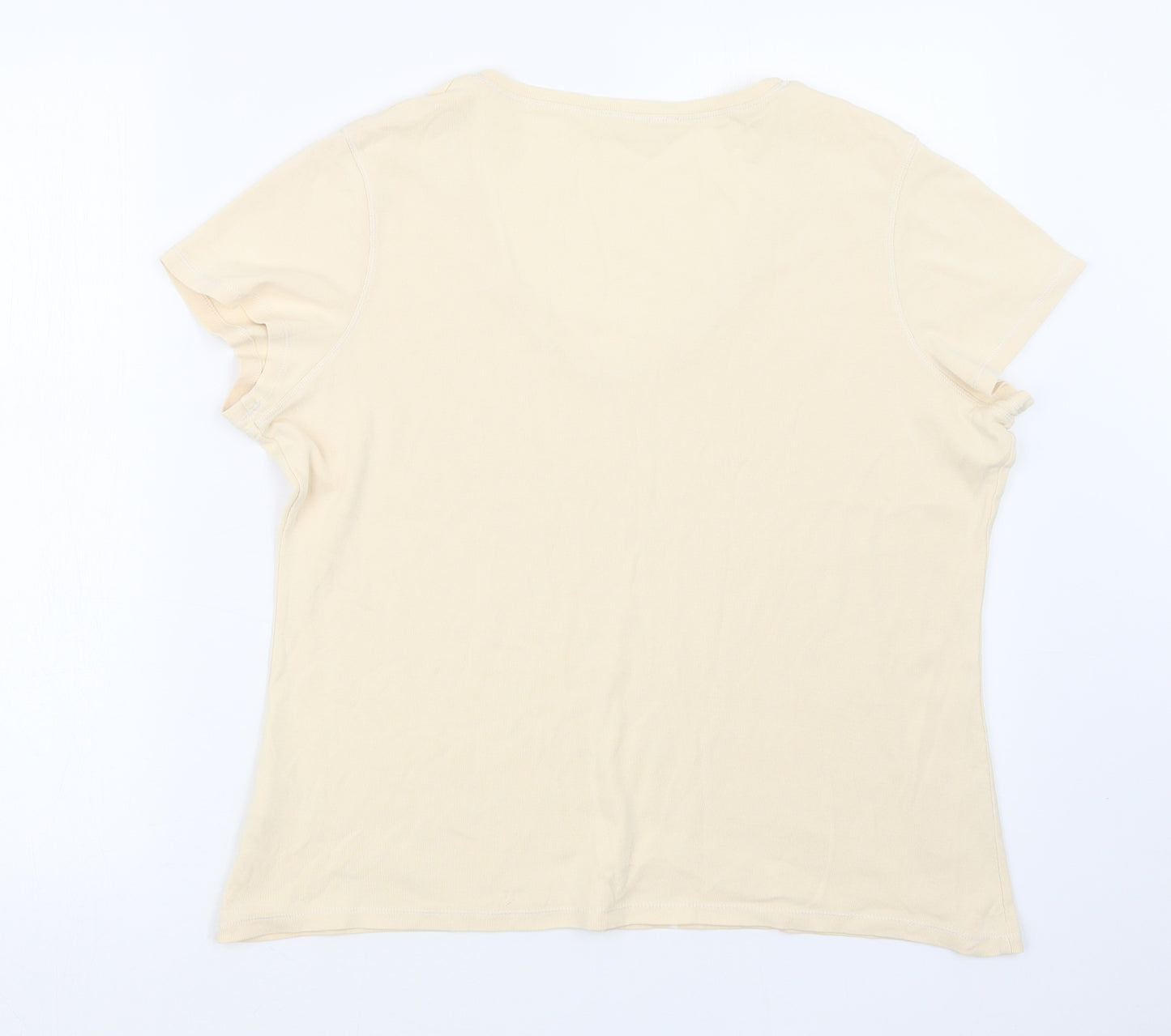Marks and Spencer Womens Ivory   Basic T-Shirt Size 20