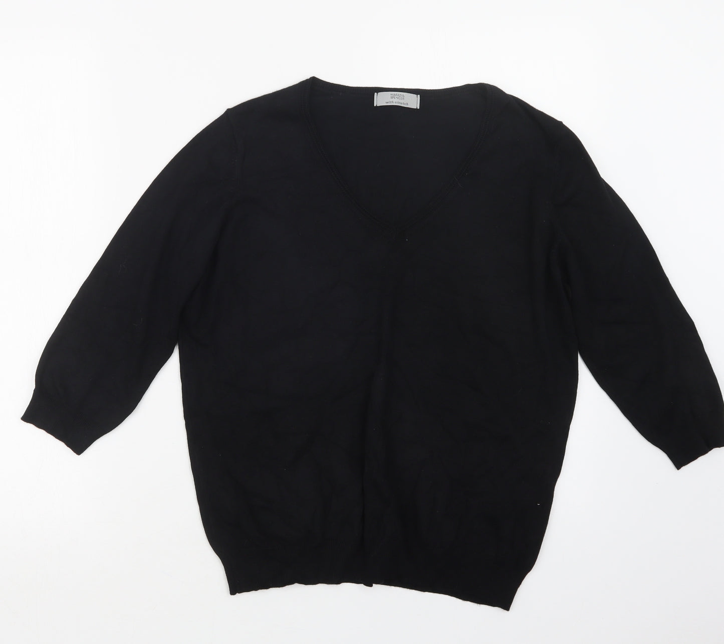 Marks and Spencer Womens Black  Knit Pullover Jumper Size 18