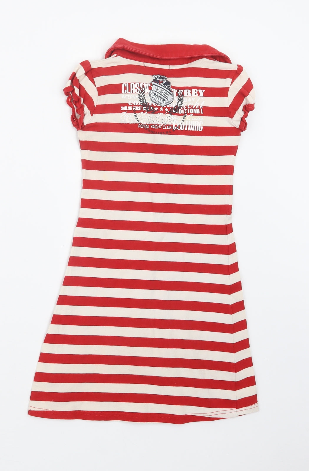 Pom Pom Girls Red Striped  Basic T-Shirt Size 6 Years  - Long