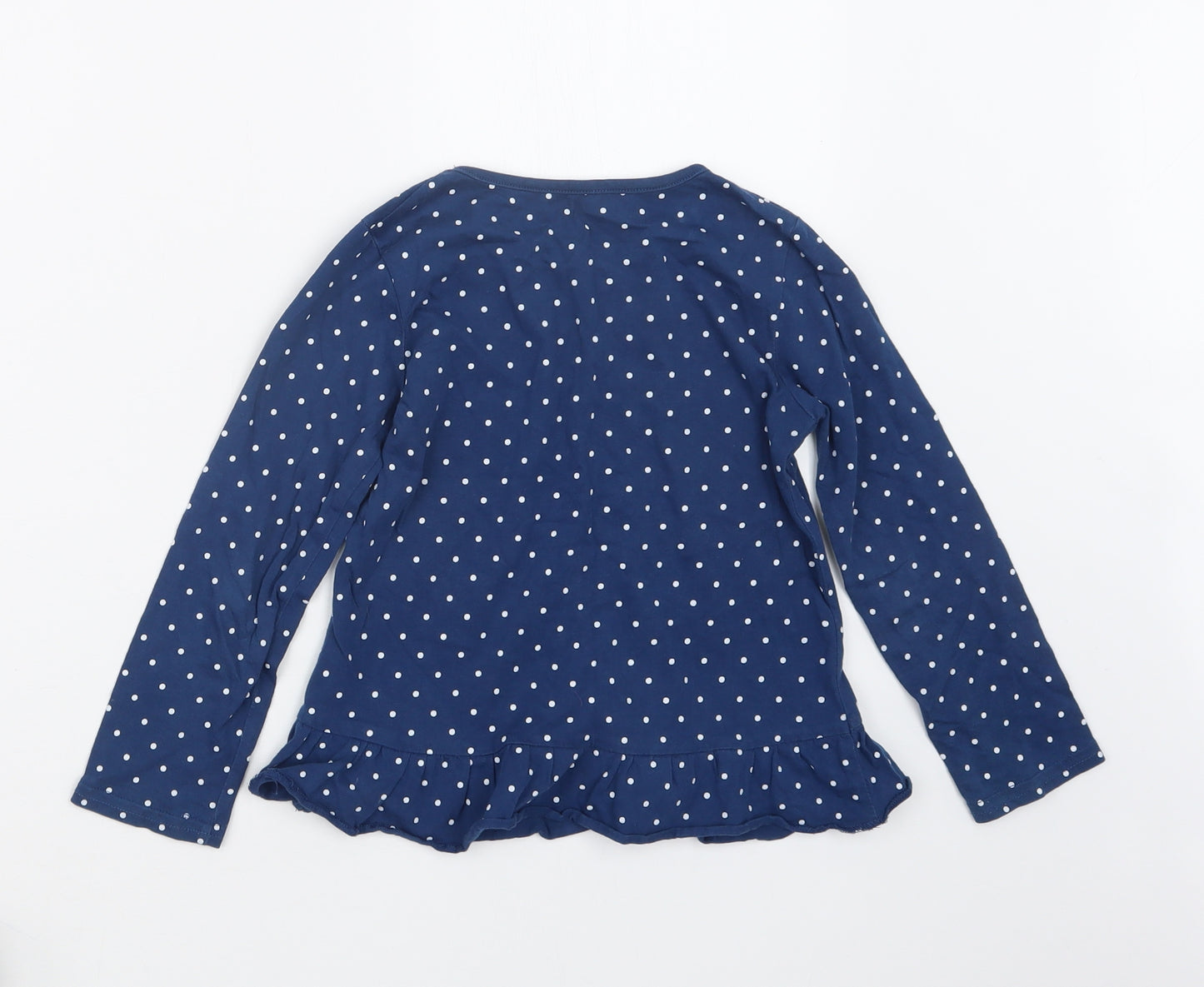 Nutmeg Girls Blue Polka Dot  Basic T-Shirt Size 5-6 Years