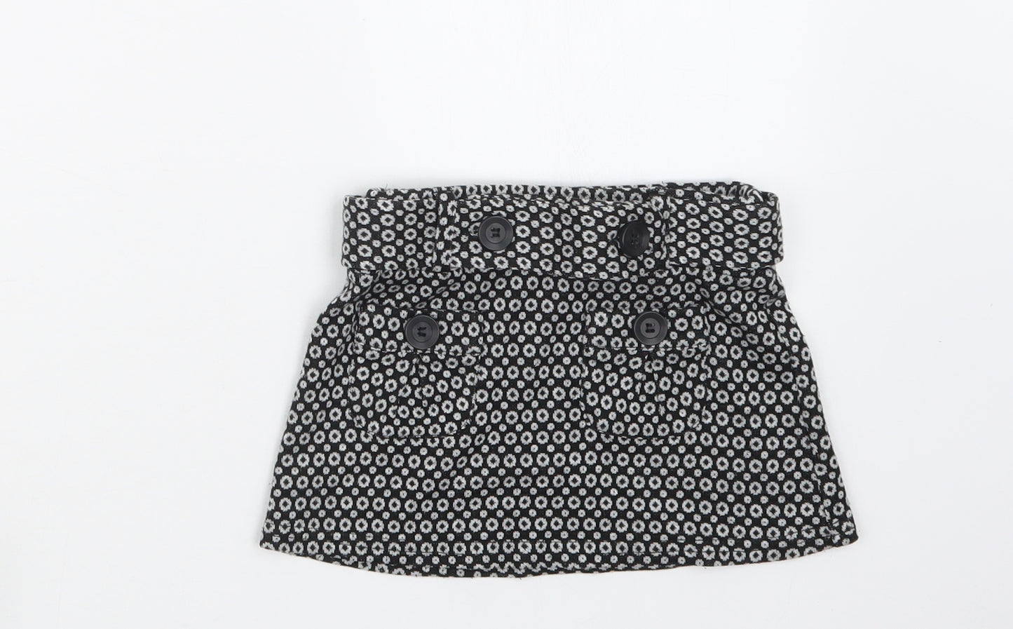 NEXT Girls Black Geometric  Straight & Pencil Skirt Size 6 Years