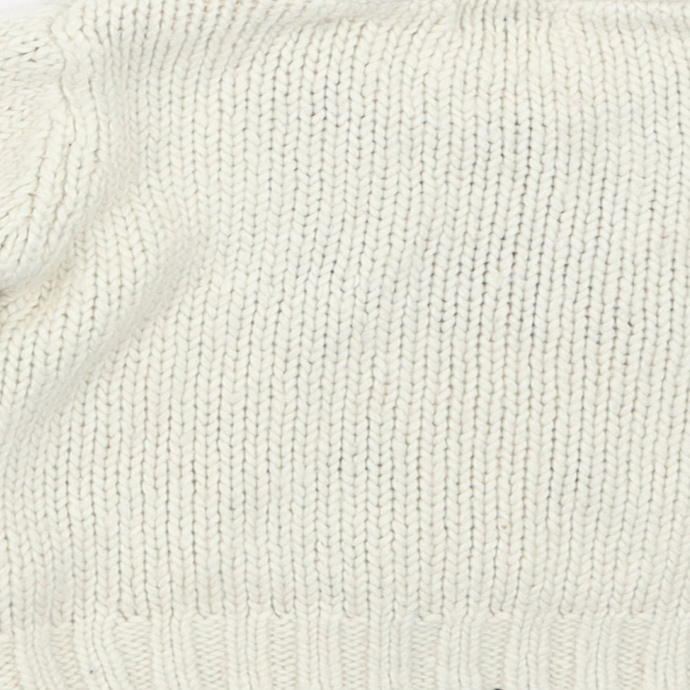 NEXT Girls White  Knit Pullover Jumper Size 5-6 Years  - Christmas