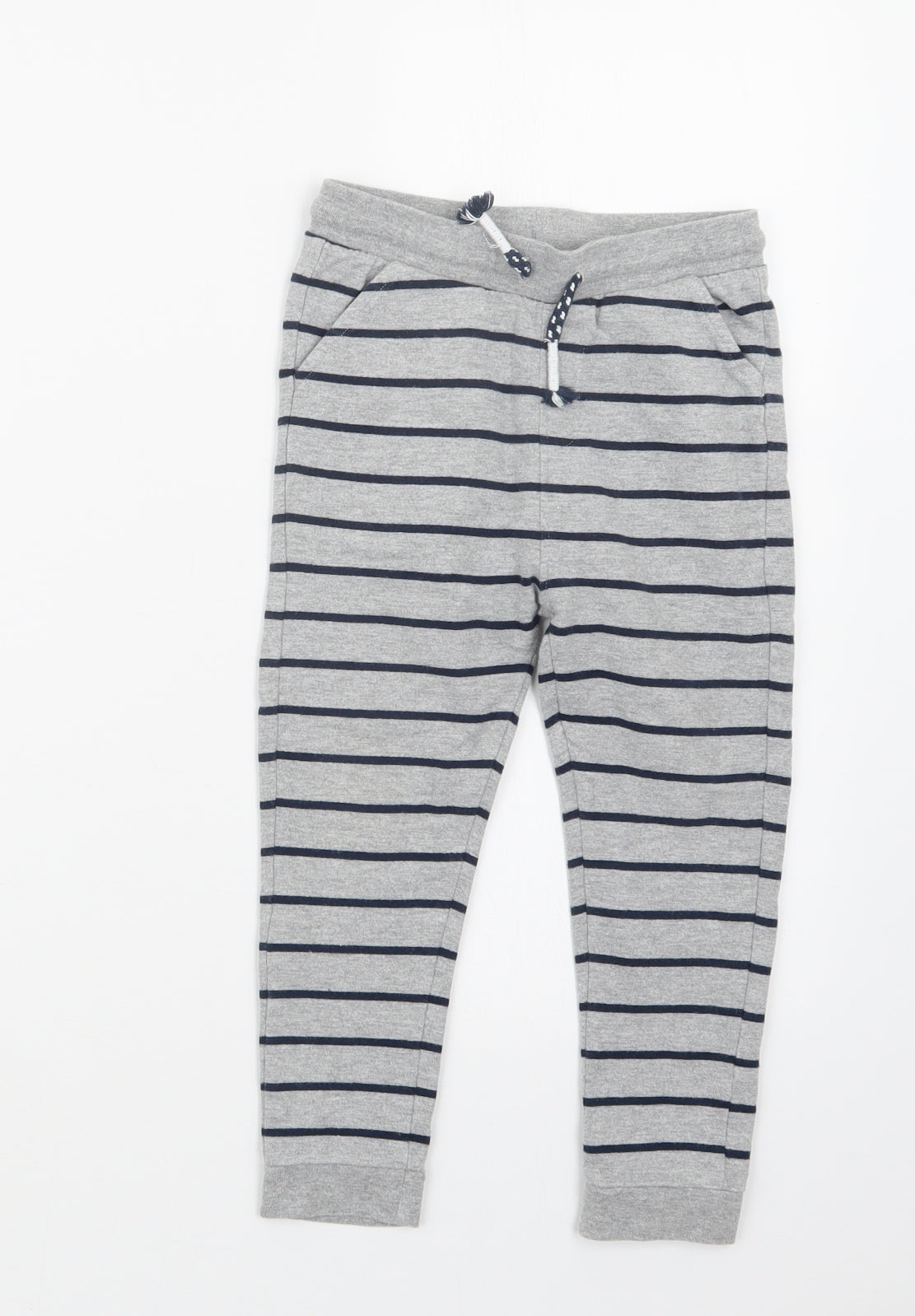 Marks and Spencer Boys Grey Striped  Jogger Trousers Size 3-4 Years