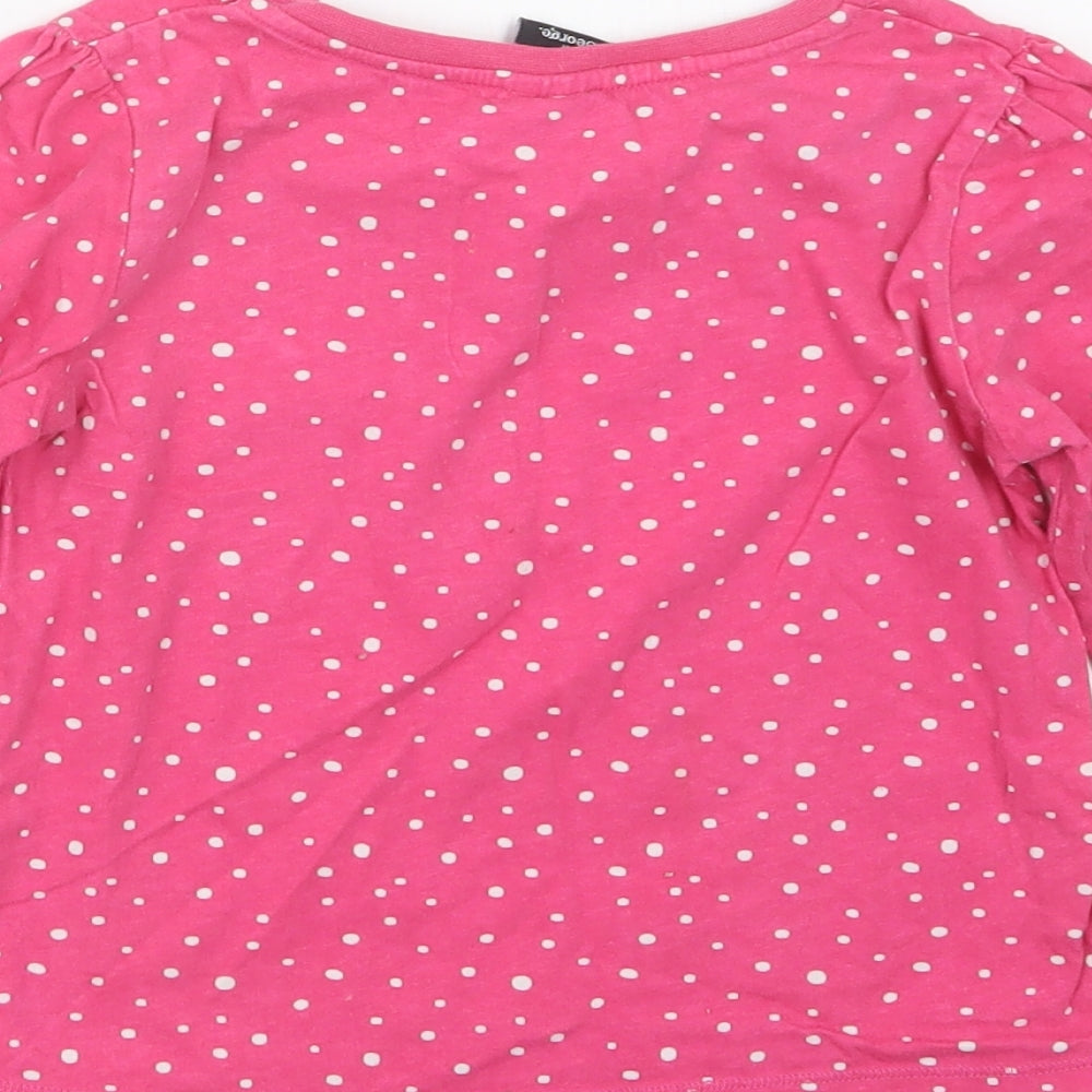 George Girls Pink Geometric  Basic T-Shirt Size 4-5 Years  - Disney
