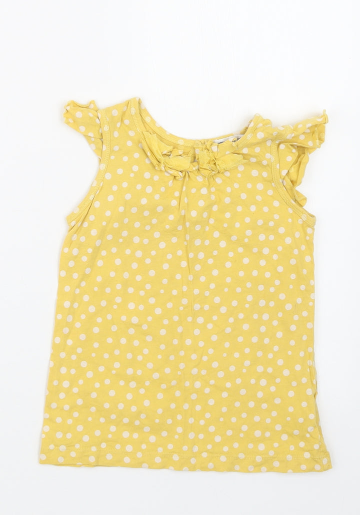 Autograph Girls Yellow Polka Dot Basic T-Shirt Size 4-5 Years