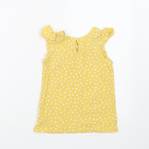 Autograph Girls Yellow Polka Dot  Basic T-Shirt Size 4-5 Years