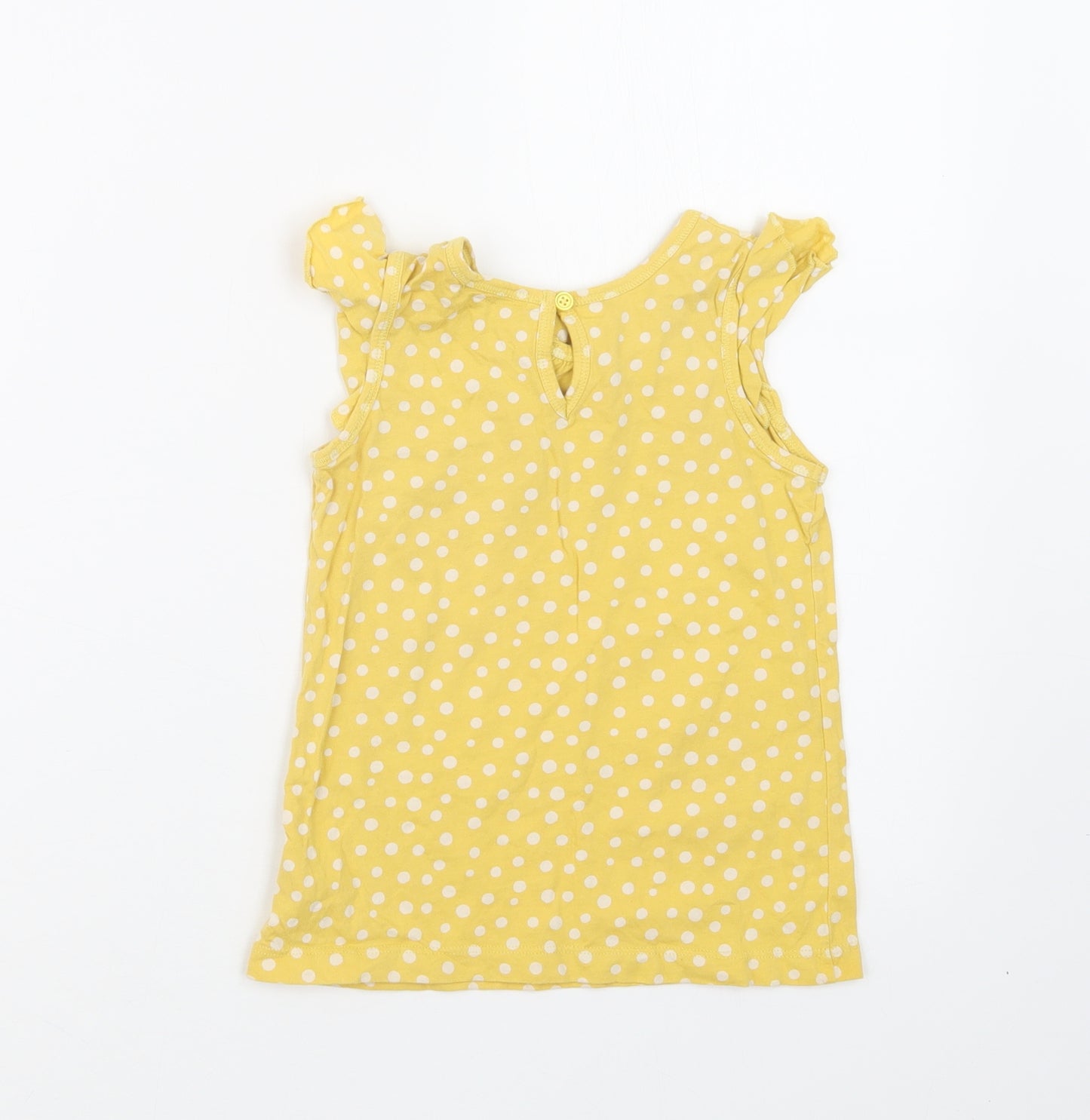 Autograph Girls Yellow Polka Dot  Basic T-Shirt Size 4-5 Years