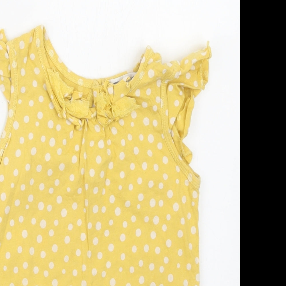 Autograph Girls Yellow Polka Dot  Basic T-Shirt Size 4-5 Years