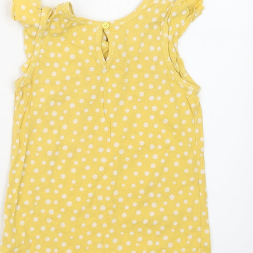 Autograph Girls Yellow Polka Dot  Basic T-Shirt Size 4-5 Years