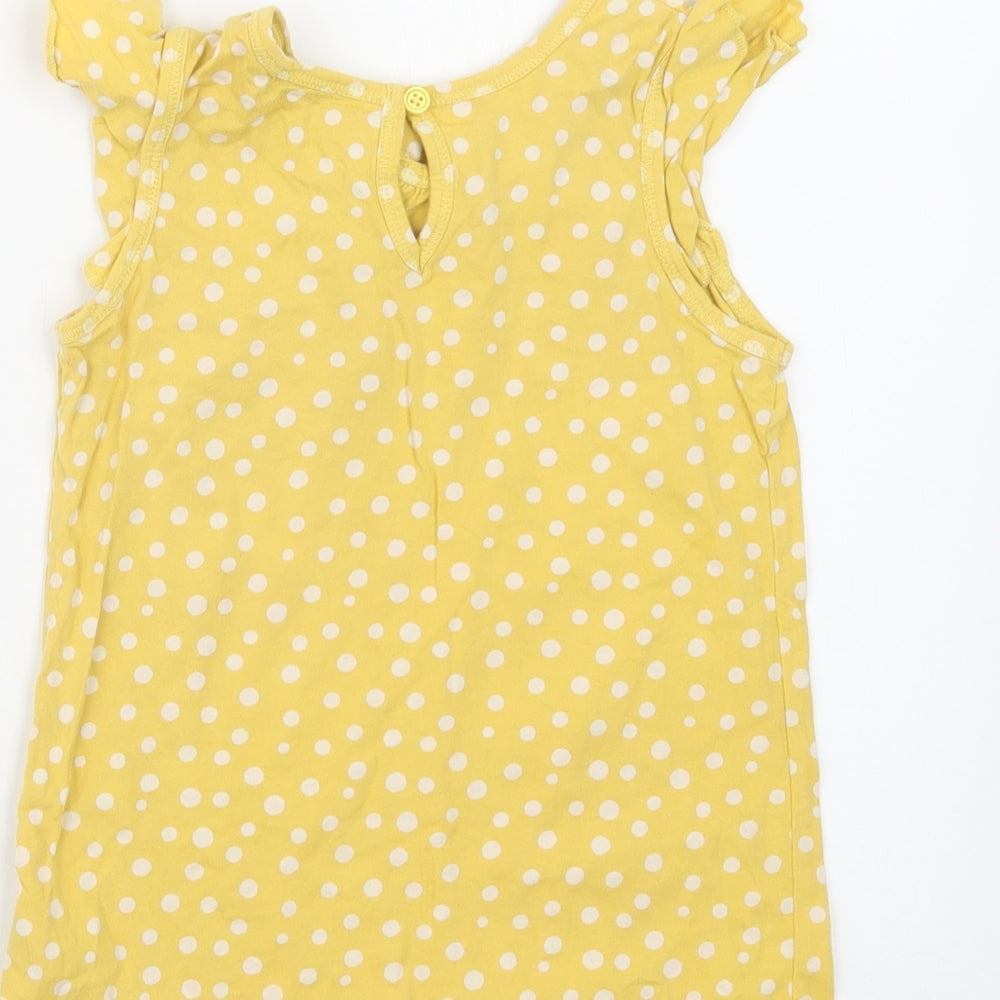 Autograph Girls Yellow Polka Dot  Basic T-Shirt Size 4-5 Years