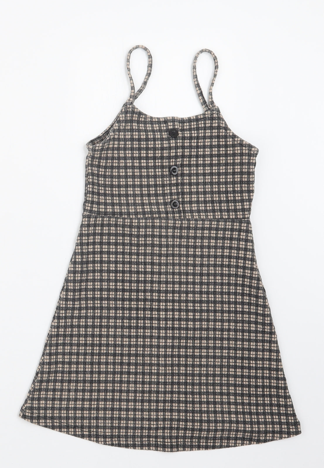 Primark Girls Black Check T-Shirt Dress Size 7-8 Years – Preworn
