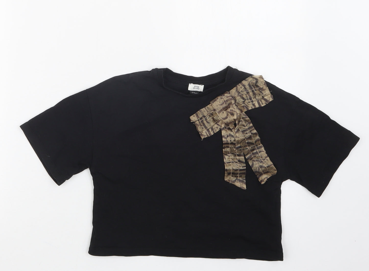 River Island Girls Black   Basic T-Shirt Size 7-8 Years