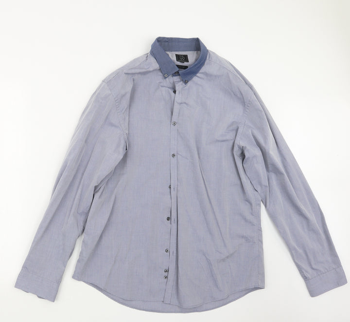Taylor & Wright Mens Blue Button-Up Size 17