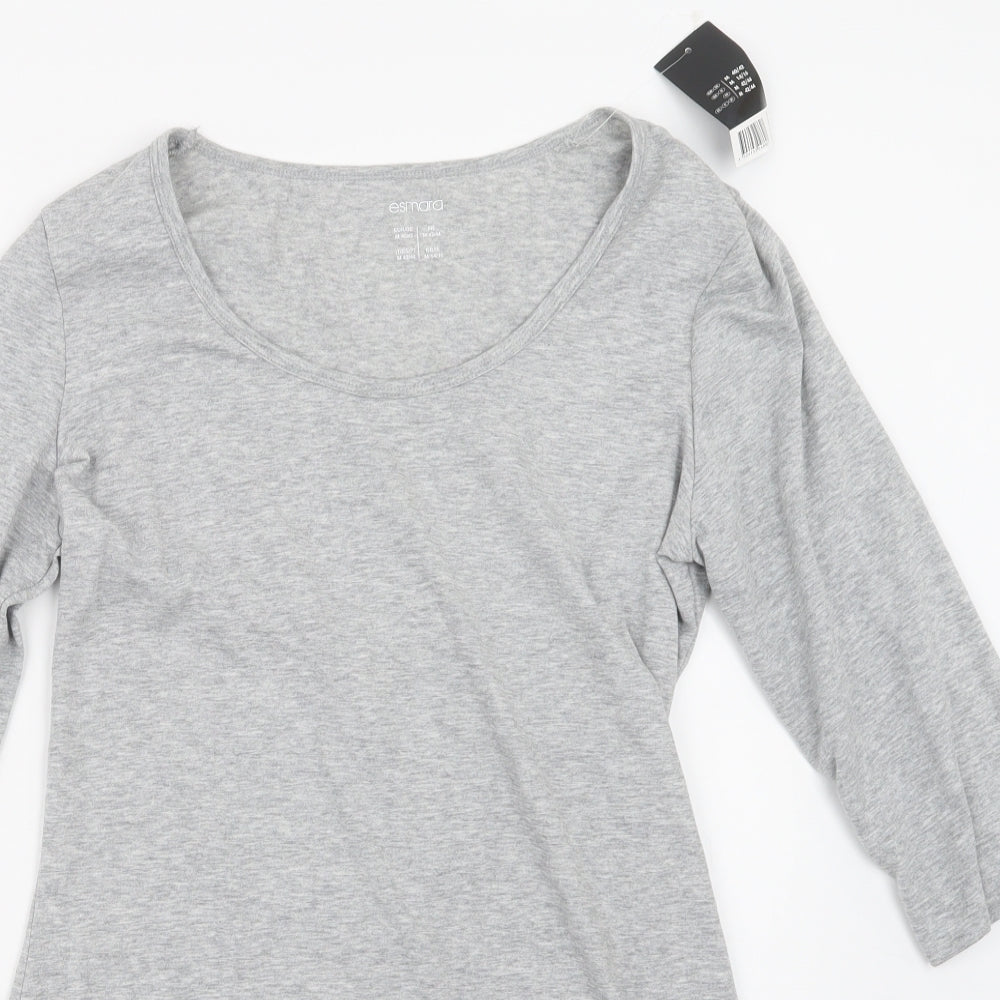 ESMARA Womens Grey   Basic T-Shirt Size 14