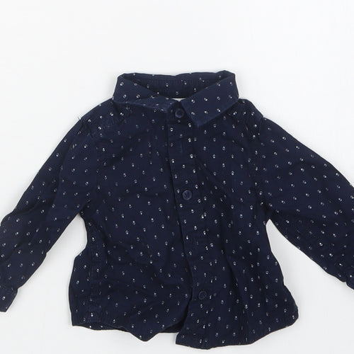 M&Co Boys Blue   Basic Button-Up Size 0-3 Months