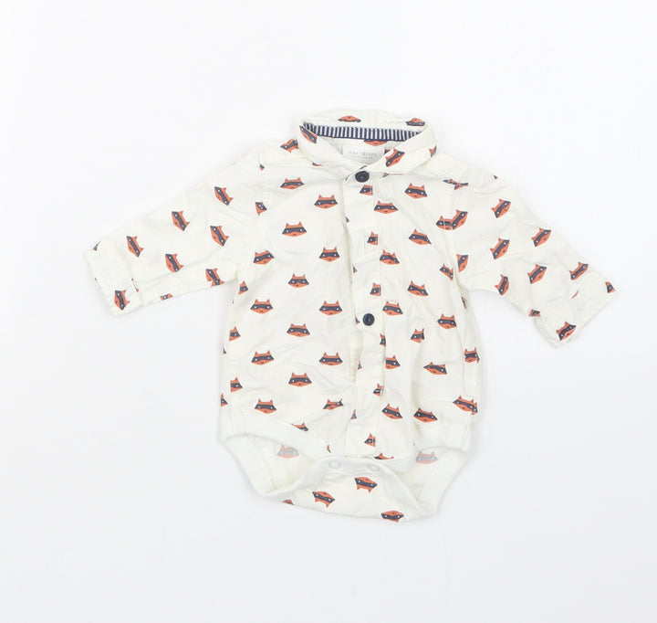 NEXT Boys White Geometric Babygrow One-Piece Size Newborn