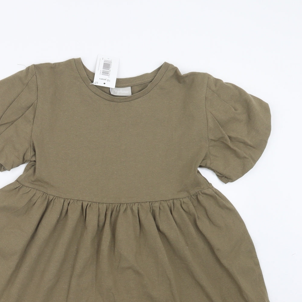 Matalan Girls Green   T-Shirt Dress  Size 10 Years