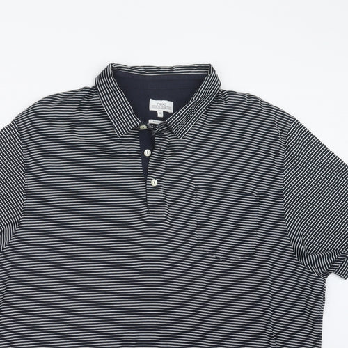 NEXT Mens Blue Striped   Polo Size 2XL