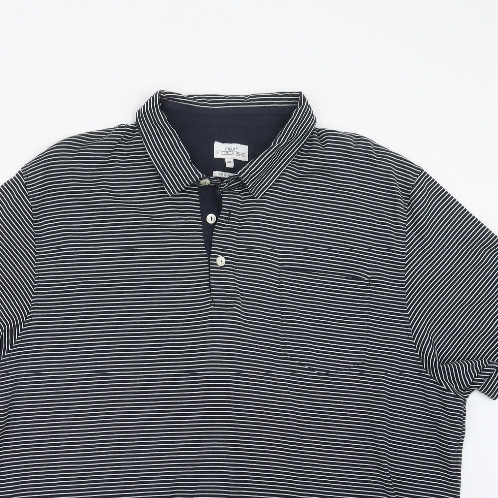 NEXT Mens Blue Striped   Polo Size 2XL