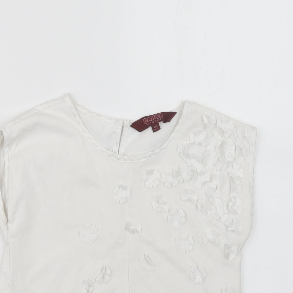 Ted Baker Girls White   Basic T-Shirt Size 4-5 Years