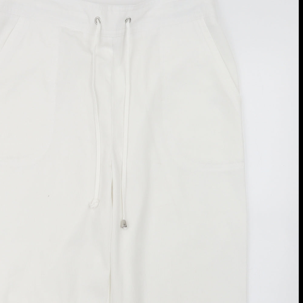 Papaya Womens White   Cropped Trousers Size 14