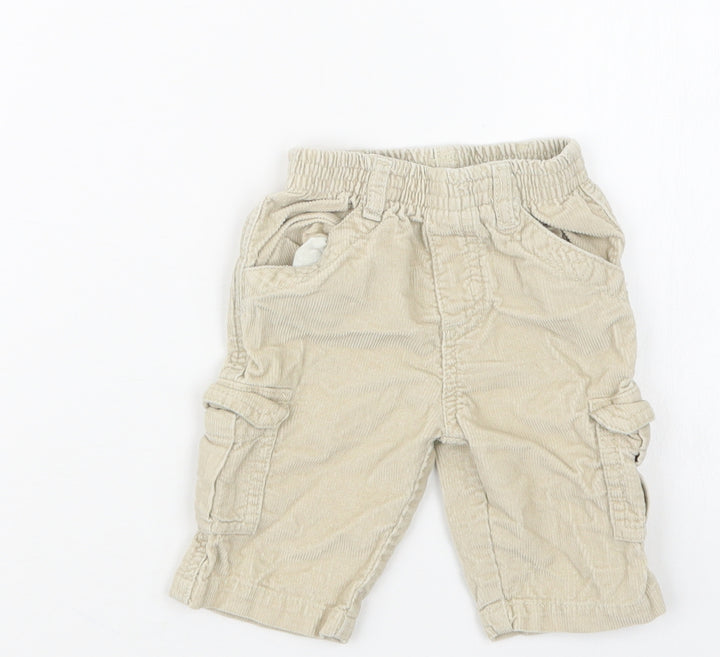 Adams Kids Boys Beige Cargo Trousers Size 3-6 Months