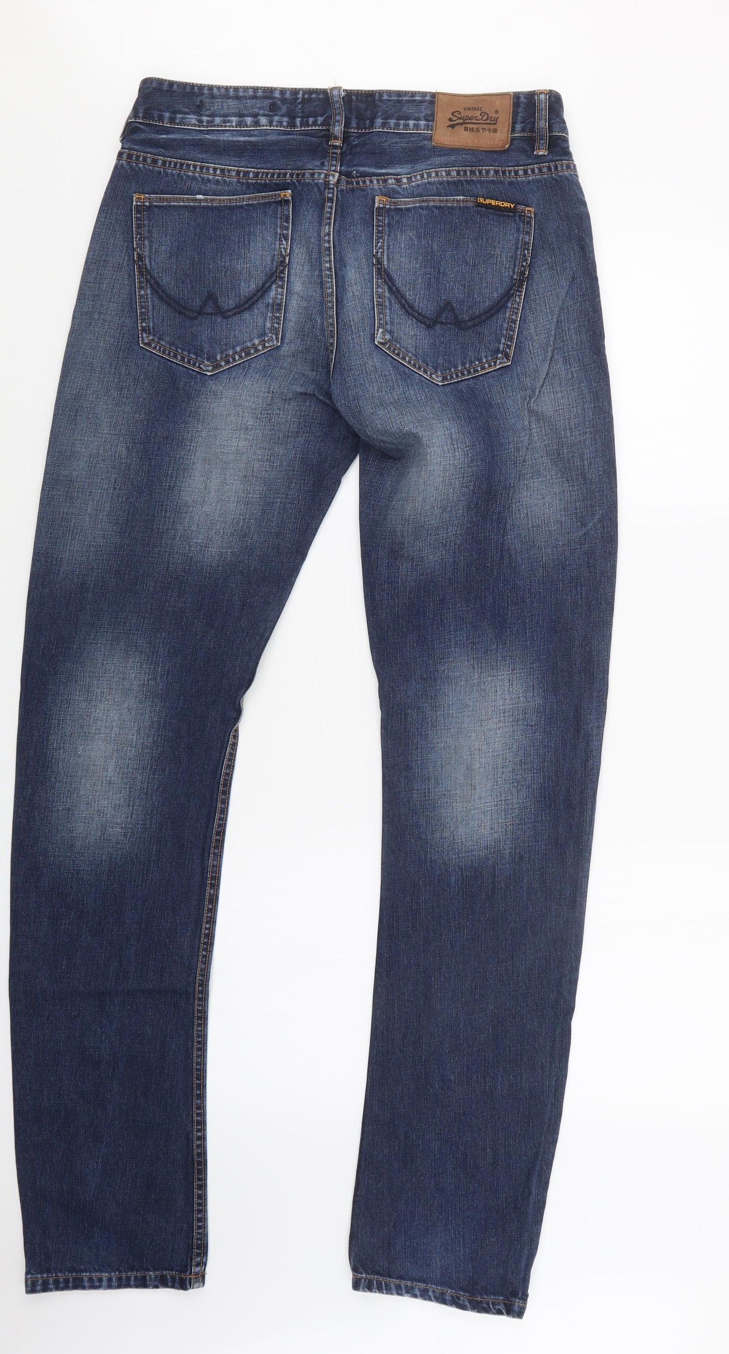 Superdry Mens Blue  Denim Straight Jeans Size 33 in L34 in