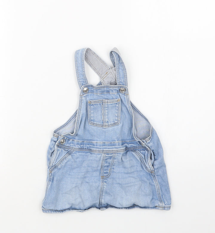 H&M Girls Blue  Denim Pinafore/Dungaree Dress  Size 18 Months
