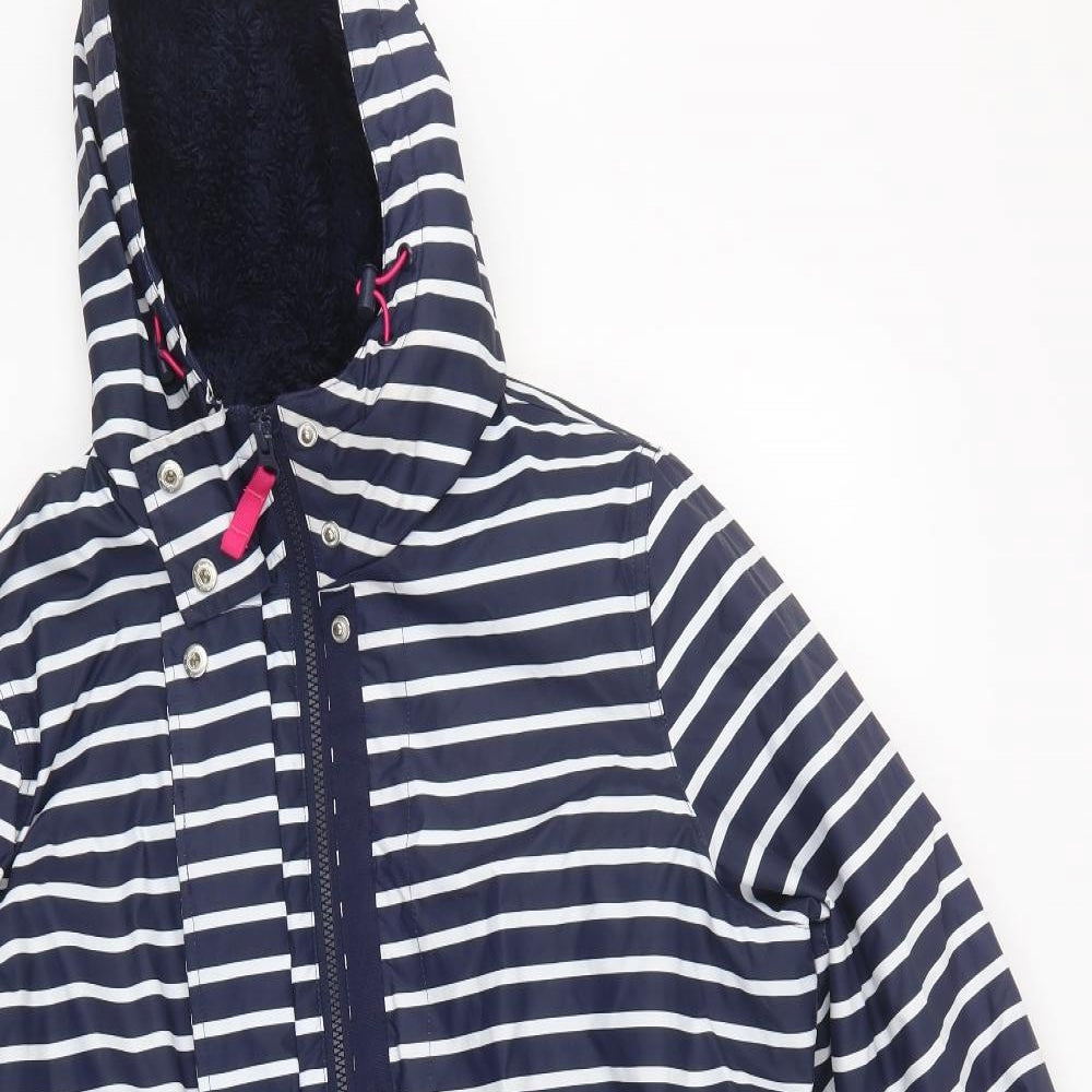 George Womens Blue Striped  Jacket Coat Size 14