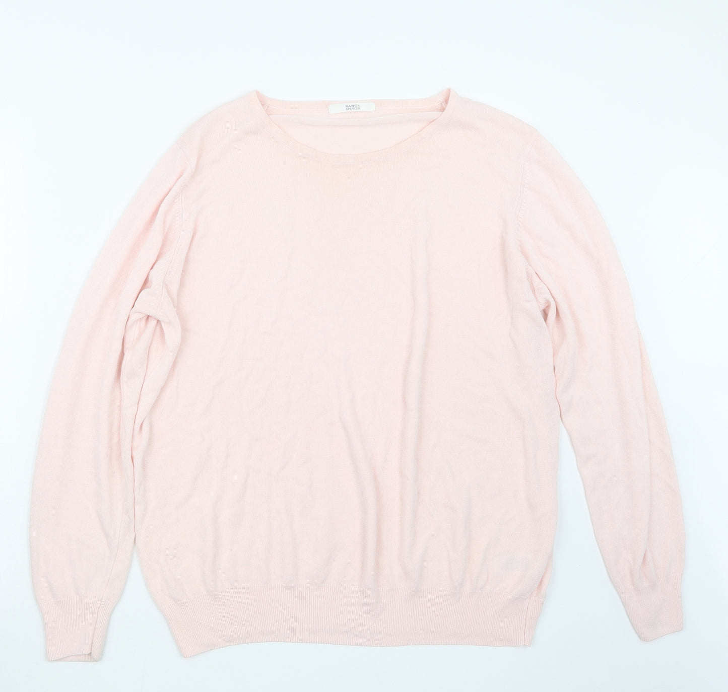 Marks and Spencer Womens Pink  Knit Pullover Jumper Size 22
