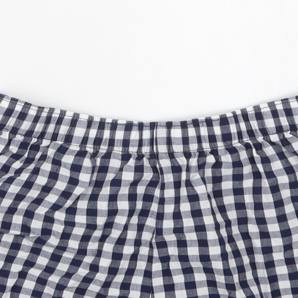F&F Womens Blue Check  Hot Pants Shorts Size 8