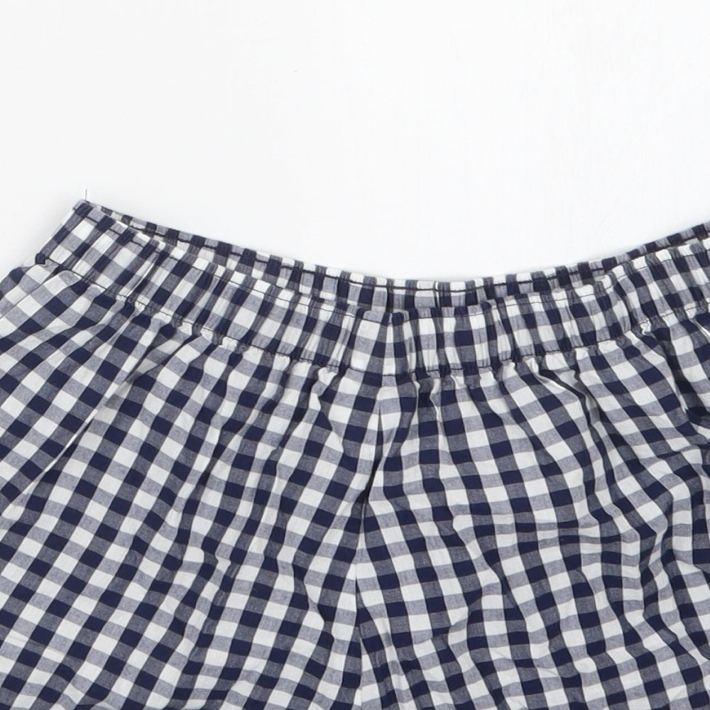 F&F Womens Blue Check  Hot Pants Shorts Size 8