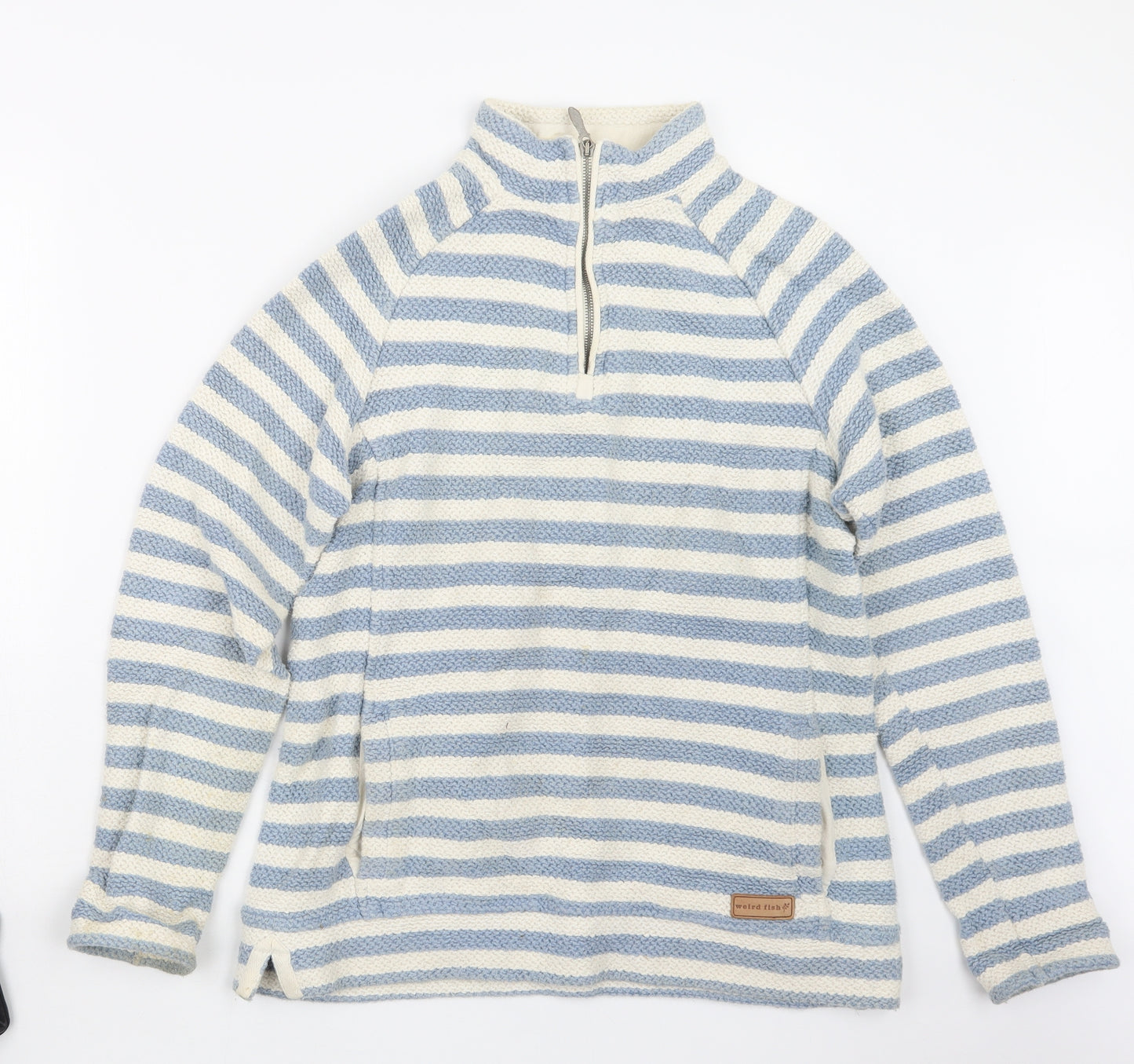 Weird Fish Womens Blue  Knit Pullover Sweatshirt Size 14