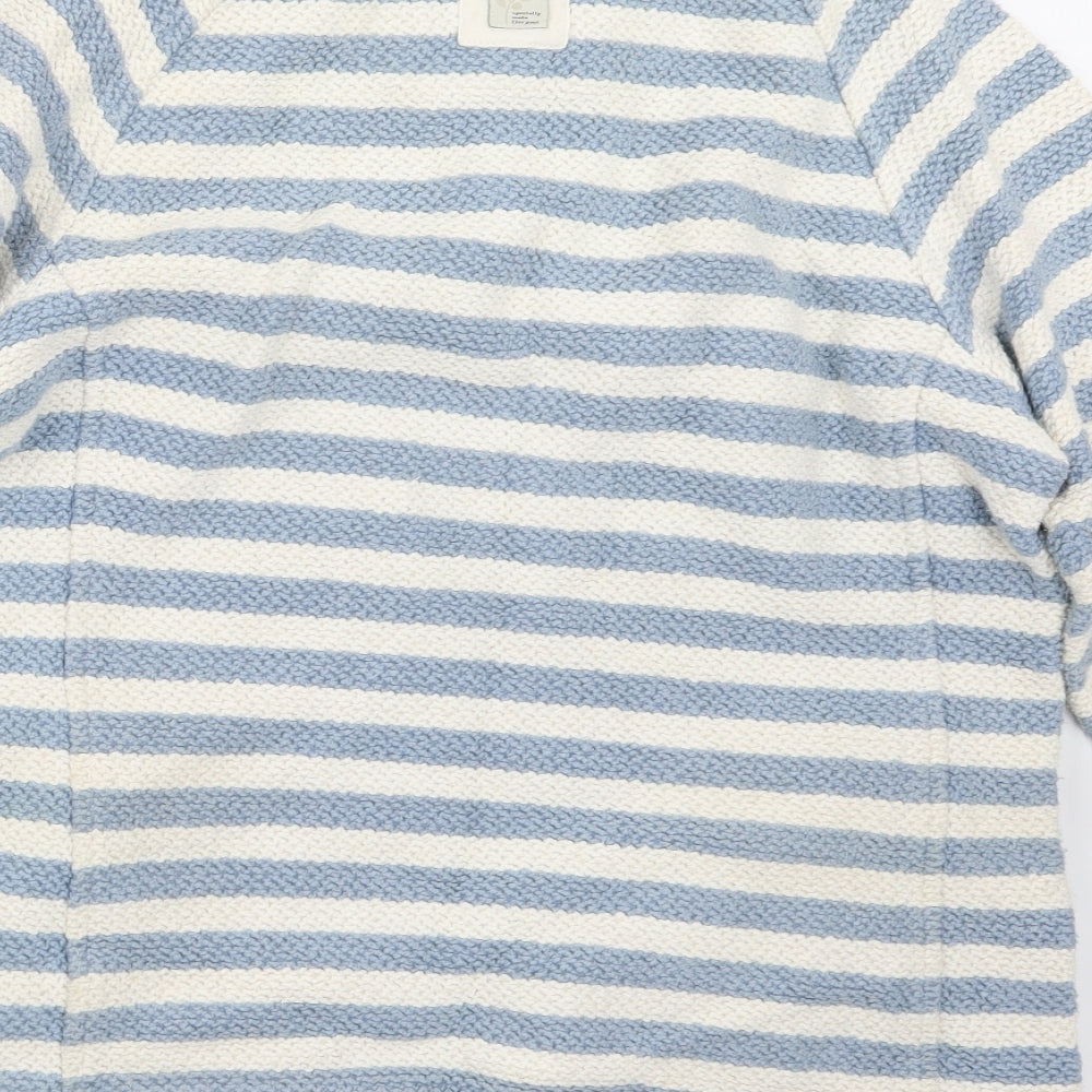 Weird Fish Womens Blue  Knit Pullover Sweatshirt Size 14