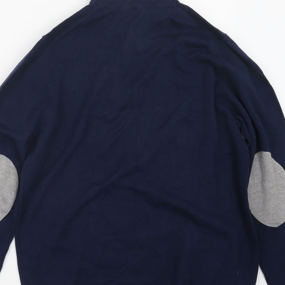 Avenue Mens Blue  Knit Pullover Sweatshirt Size S